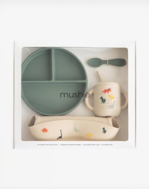 Mushie Σετ Φαγητού από Σιλικόνη Silicone Feeding Toddler Set - Dinosaurs