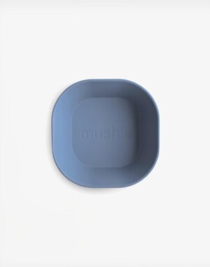 Mushie Τετράγωνο Παιδικό Μπολ Σετ 2τμχ Twilight Blue