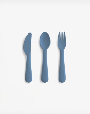 Mushie Βρεφικό Σετ Μαχαιροπίρουνα 3 τμχ. Twilight Blue