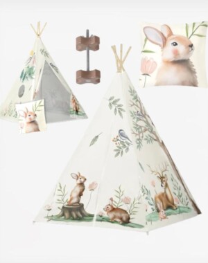Nukido Ινδιάνικη Παιδική Σκηνή Tipi Forest Beige