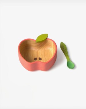 Oli&Carol Σετ φαγητού μπολ-κουτάλι Μήλο