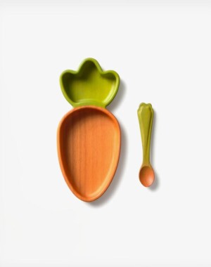 Oli&Carol Σετ φαγητού πιάτο-κουτάλι Καρότο