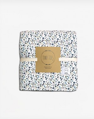 Πάπλωμα Mini Tiny Toes Διπλής Όψης Πικέ Bright Blue Flowers 75X100