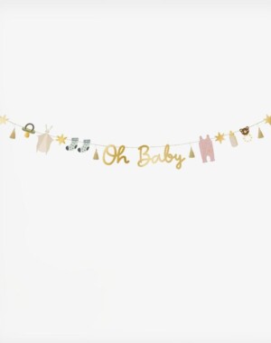 PartyDeco Διακοσμητική γιρλάντα Ρουχαλάκια μωρού – Oh Baby 250 cm
