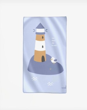 Saro Πετσέτα Παραλίας Microfiber Navy Hugs 90x160εκ.
