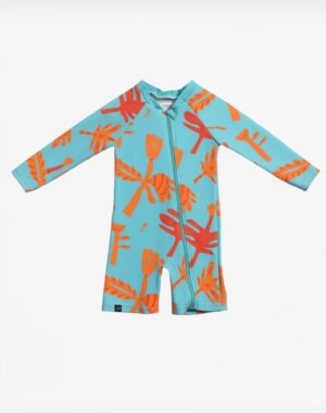 Teeter Totter Ολόσωμο μακρυμάνικο μαγιό με προστασία UPF50+ Nireas Mint Bloom