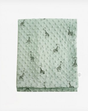 Κουβέρτα Βελουτέ Giraffe Mint 72×100cm