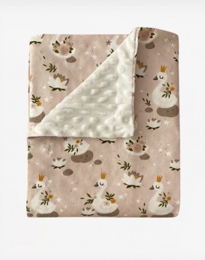 Κουβέρτα Βελουτέ Διπλής όψης White Swan 70×100cm