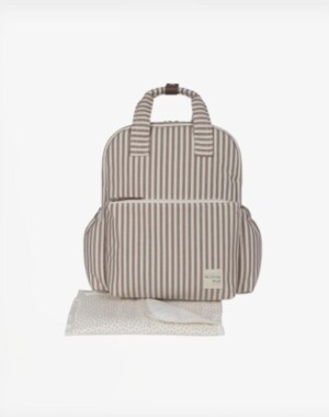 Walking Mum Τσάντα Αλλαξιέρα Backpack Praline Strips Moka